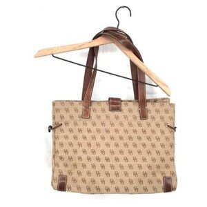 Dooney & Bourke tote bag brown tan signature logo Ralph Lauren J Crew Madewell